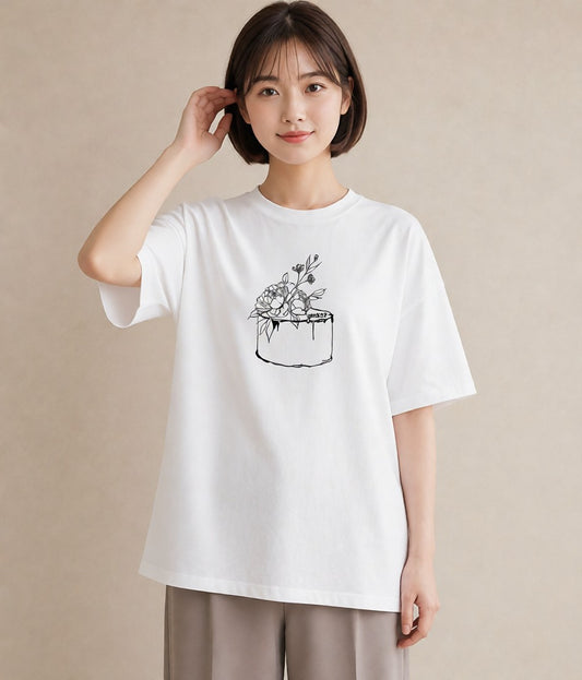 グラフィックTシャツ レディース スイーツ お菓子 デザート イラスト カフェコーデ 夏コーデ 通学 白T