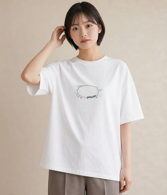 グラフィックTシャツ レディース 紙風船 和紙 ナチュラル アンティーク イラスト ミニマル 部屋着 女性向けギフト 白T