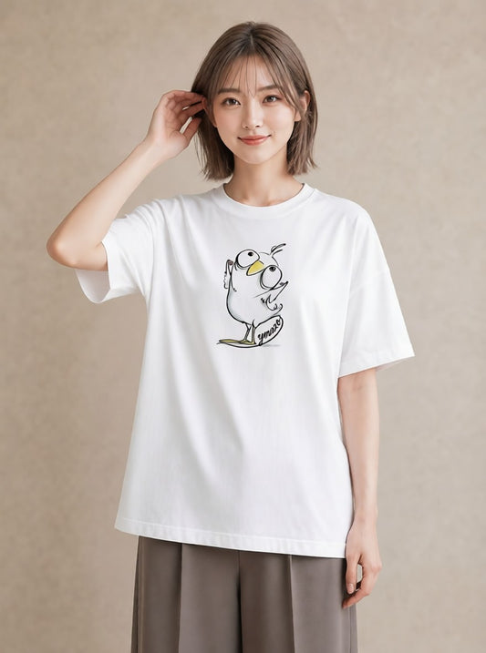 グラフィックTシャツ レディース ことり ペット 動物 イラスト 水彩風 レイヤード 友達ギフト 白T