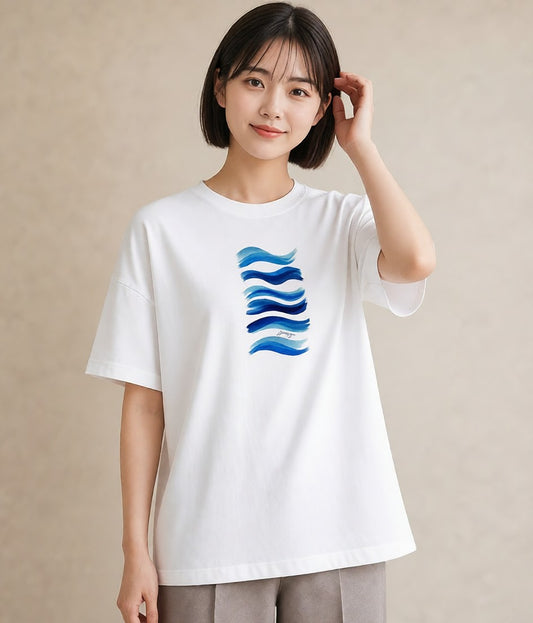デザインTシャツ レディース 海 星空 宇宙 イラスト 普段使い ホワイトデー 春服 白T