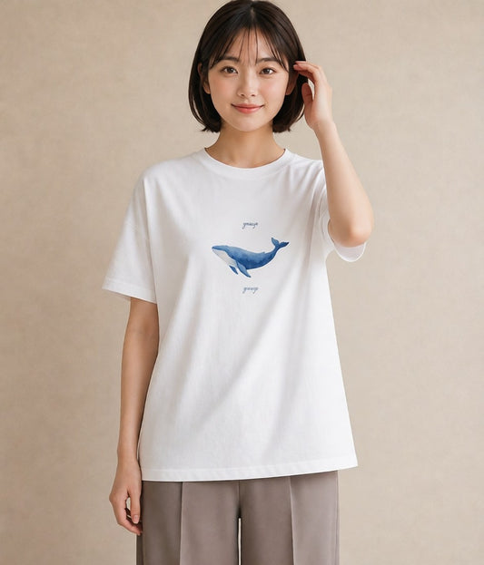 グラフィックTシャツ レディース シャチ 海の生き物 海 イラスト 休日コーデ 部屋着 女性向けギフト 白T