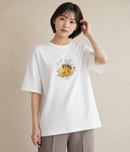 Tシャツ レディース ハニー 食べ物 フード イラスト フェミニン 母の日 ビーチ 白T