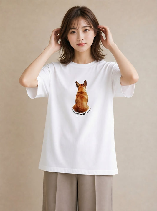 デザインTシャツ レディース 保護犬 犬 いぬ イラスト ユニーク 母娘コーデ 自分用 白T