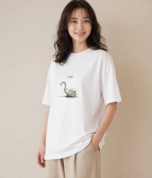 半袖Tシャツ レディース シャム 猫 ねこ イラスト 可愛い 旅行 母娘コーデ 白T