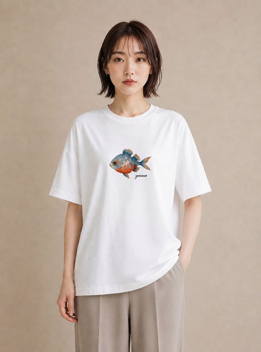 Tシャツ レディース カクレクマノミ 海の生き物 海 イラスト 韓国風 母娘コーデ 自分用 白T