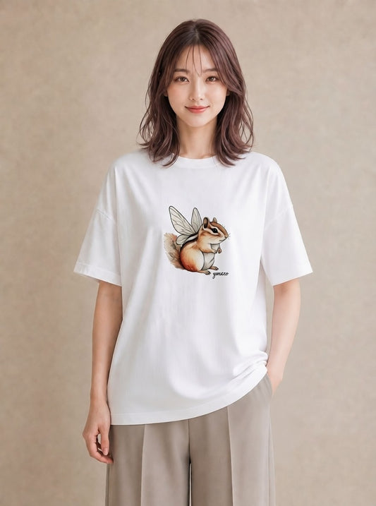 グラフィックTシャツ レディース デグー ペット 動物 イラスト ヴィンテージ風 誕生日プレゼント 綿100 白T