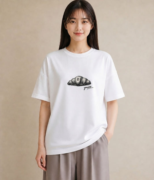 グラフィックTシャツ レディース パン ベーカリー レトロ イラスト ラフ 自分用 ルームウェア 白T