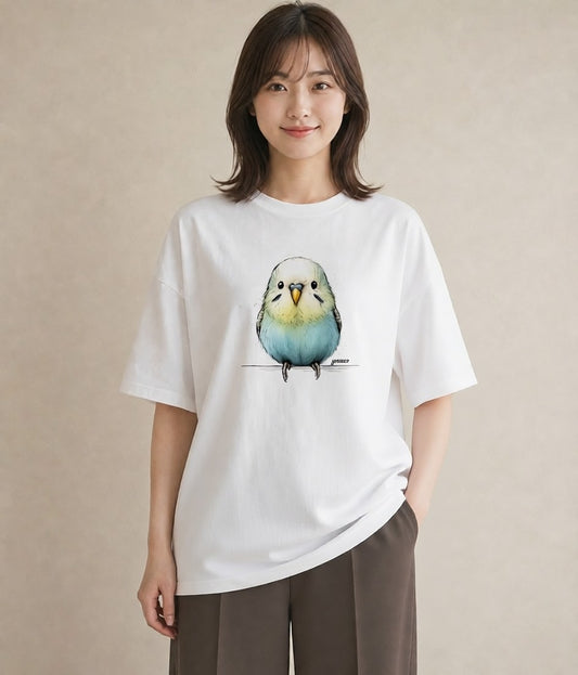 プリントTシャツ レディース 小鳥 ペット 動物 イラスト 春コーデ 姉妹 白T