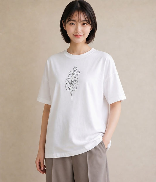 プリントTシャツ レディース 観葉植物 ボタニカル 植物 イラスト お洒落 母娘コーデ 自分用 白T