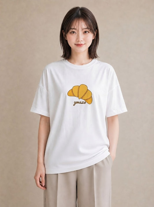 デザインTシャツ レディース パン ベーカリー レトロ イラスト 休日コーデ 休日 ペアコーデ 白T