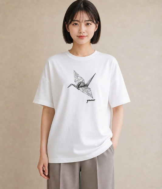 Tシャツ レディース 紙の船 水辺 ナチュラル アンティーク イラスト 休日コーデ 公園 ママ 白T