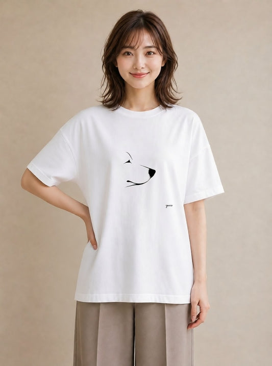 Tシャツ レディース 犬 いぬ わんこ イラスト 可愛い お揃い 親子 白T