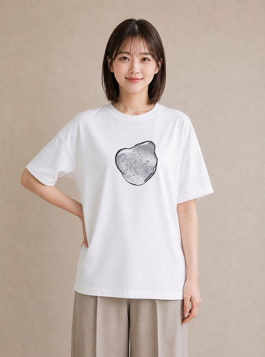 グラフィックTシャツ レディース 雨上がりの小道 雨上がり 小道 ナチュラル アンティーク イラスト ガーリー 旅行用 海 白T