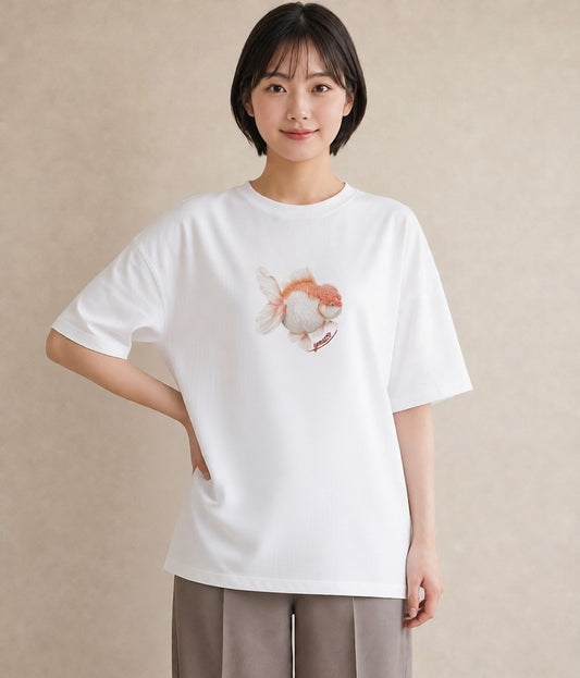 半袖Tシャツ レディース カクレクマノミ 海の生き物 海 イラスト 普段使い 公園 ママ 白T
