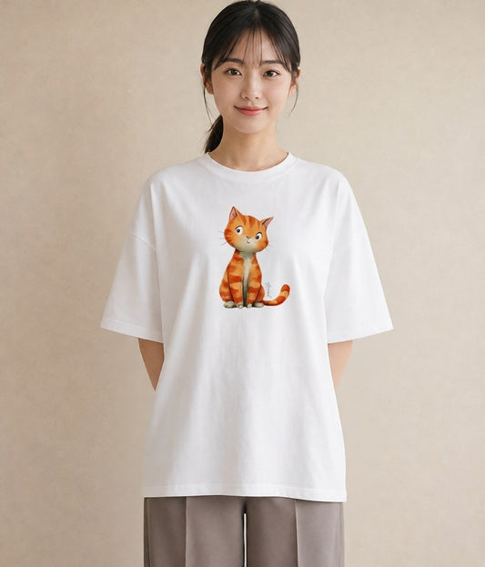 半袖Tシャツ レディース マンチカン 猫 ねこ イラスト 水彩風 女性向けギフト 散歩 白T