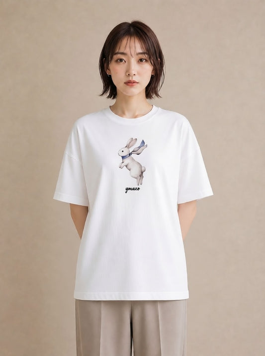 プリントTシャツ レディース ミニうさぎ ペット 動物 イラスト ゆるコーデ 母娘コーデ 自分用 白T