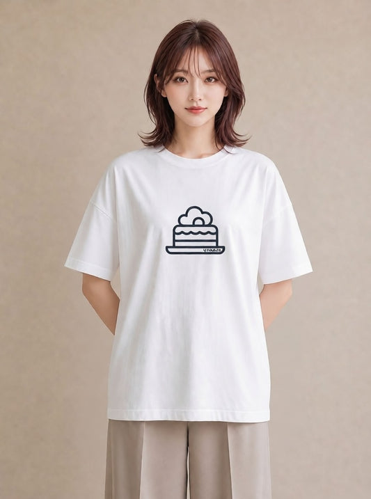 Tシャツ レディース スイーツ お菓子 デザート イラスト 北欧風 海 カフェ巡り 白T