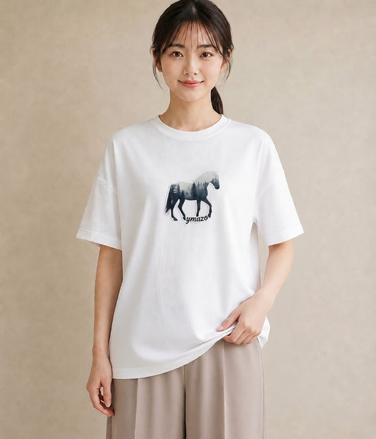 Tシャツ レディース 森 植物 ボタニカル イラスト ゆるコーデ 夏コーデ 通学 白T