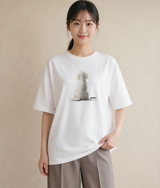 Tシャツ レディース ビションフリーゼ 犬 いぬ イラスト お揃い 親子 白T
