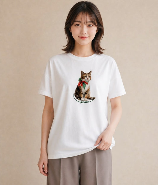 グラフィックTシャツ レディース アビシニアン 猫 ねこ イラスト ボタニカル 送別ギフト 通勤 白T