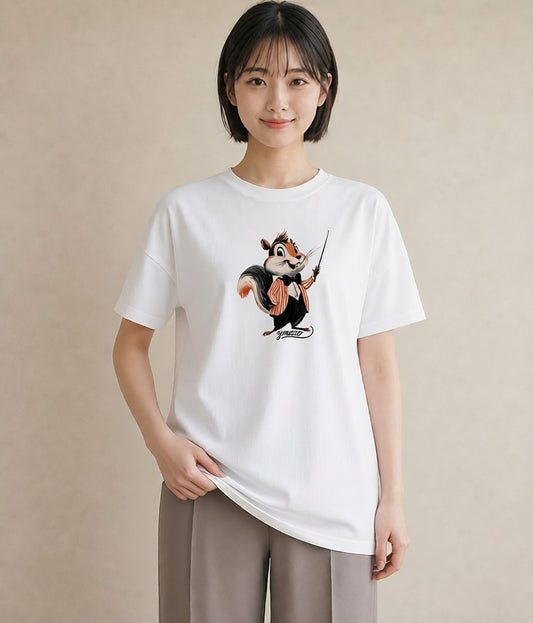 プリントTシャツ レディース シマリス ペット 動物 イラスト クリスマス 旅行 白T