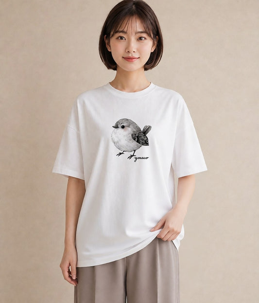 グラフィックTシャツ レディース シロフクロウ 動物 アニマル イラスト 個性的 カフェ巡り 女子会 白T