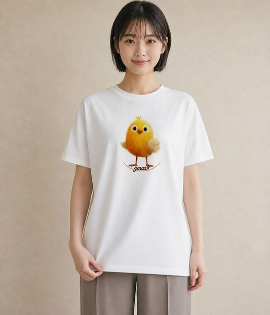 半袖Tシャツ レディース ひよこ 動物 アニマル イラスト 北欧風 海 カフェ巡り 白T