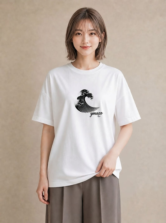 グラフィックTシャツ レディース 紙の船 水辺 ナチュラル アンティーク イラスト 散歩 お出かけ 白T