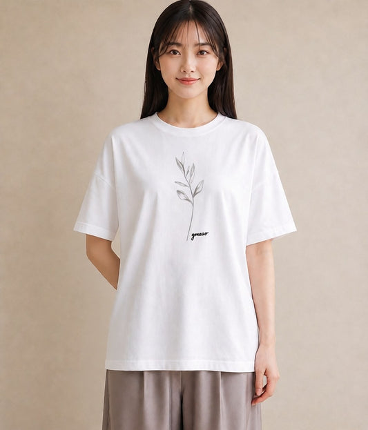 デザインTシャツ レディース 小花 花 フラワー イラスト 普段使い ビーチ デイリーウェア 白T