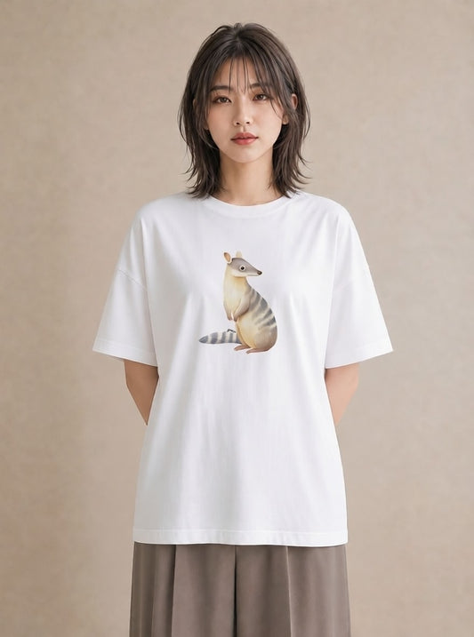 Tシャツ レディース デグー ペット 動物 イラスト ポップ ビーチ デイリーウェア 白T