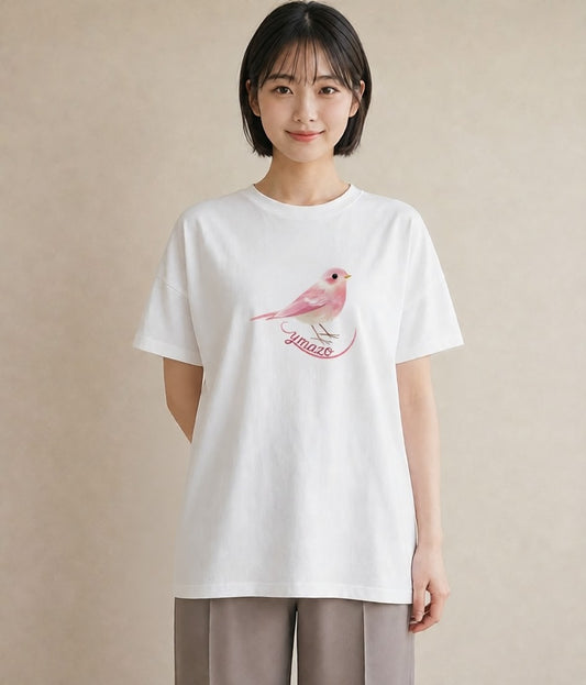 Tシャツ レディース 白文鳥 ペット 動物 イラスト ラフ ミセス 春コーデ 白T