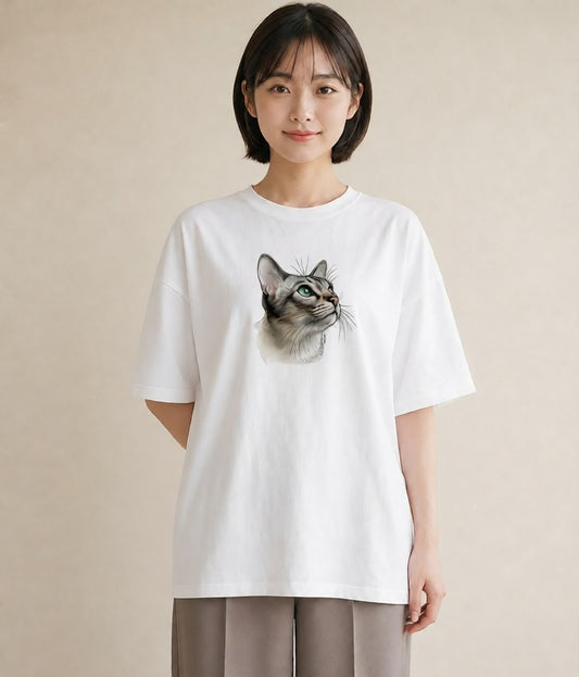 Tシャツ レディース ラグドール 猫 ねこ イラスト ゆるコーデ ビーチ デイリーウェア 白T