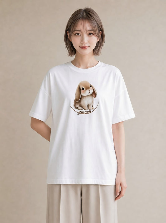 プリントTシャツ レディース ホーランドロップ ペット 動物 イラスト デイリーウェア 休日 白T