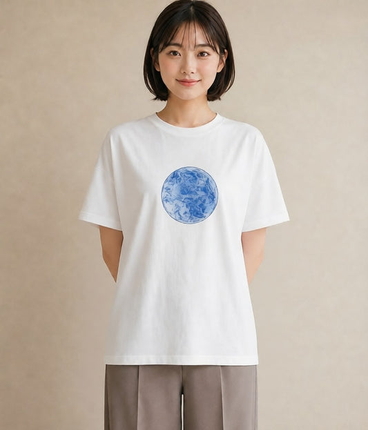 半袖Tシャツ レディース 獅子座 星空 宇宙 イラスト ゆるコーデ カフェ服 クリスマス 白T