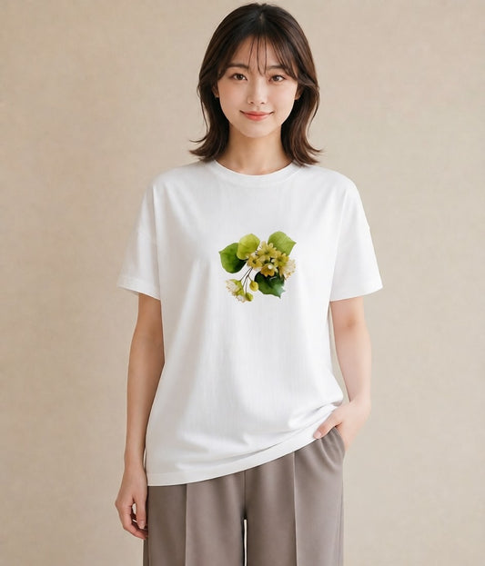 グラフィックTシャツ レディース クローバー 四つ葉 花 花柄 イラスト 韓国風 お揃い 親子 白T