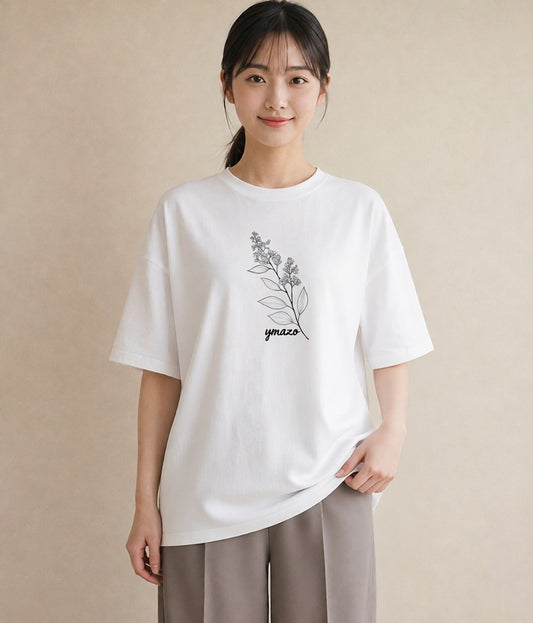 グラフィックTシャツ レディース さくら 桜 桜の枝 イラスト ラフ 送別ギフト 通勤 白T