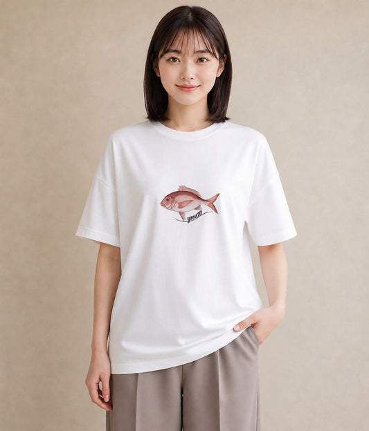 半袖Tシャツ レディース 熱帯魚 ペット 動物 イラスト 抜け感 海 カフェ巡り 白T