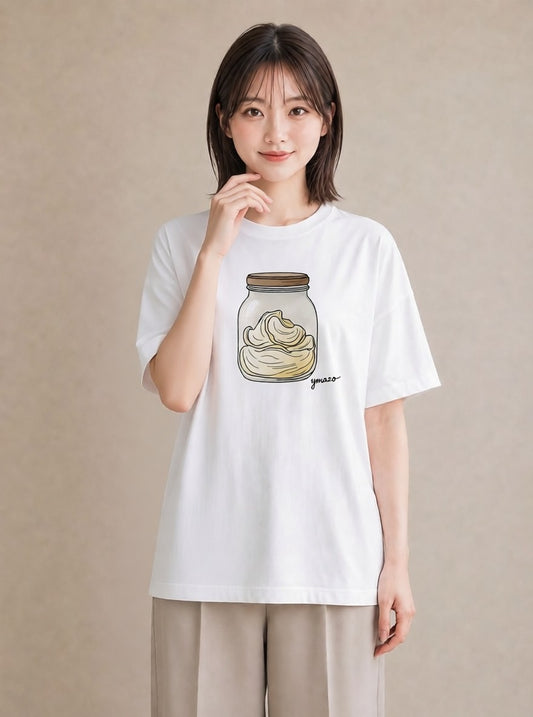 Tシャツ レディース あんみつ 食べ物 フード イラスト おしゃれギフト 社会人 白T