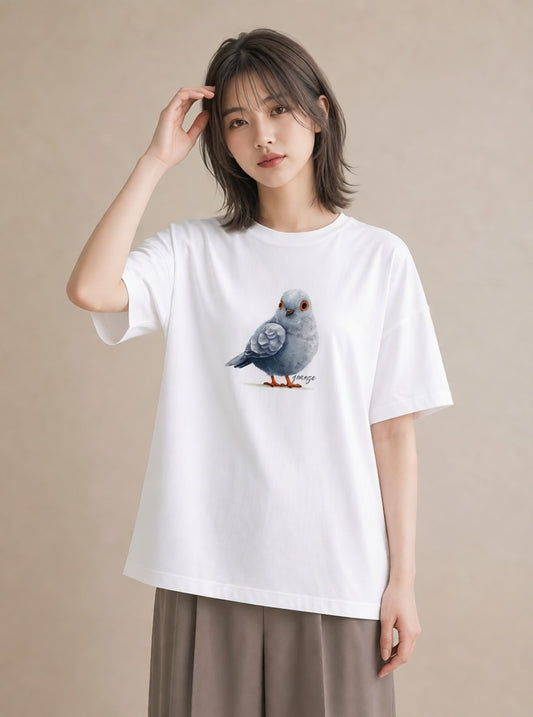半袖Tシャツ レディース オカメインコ ペット 動物 イラスト 韓国風 姉妹 送別ギフト 白T