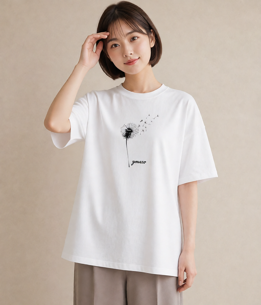 プリントTシャツ レディース たんぽぽ 花 花柄 イラスト 淡色 部屋着 女性向けギフト 白T