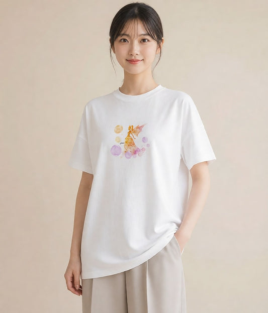 半袖Tシャツ レディース 牡牛座 星空 宇宙 イラスト こなれ感 自分用 ルームウェア 白T