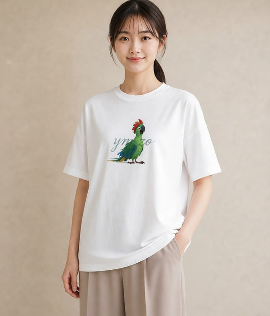 グラフィックTシャツ レディース コザクラインコ ペット 動物 イラスト こなれ感 ルームウェア ギフト 白T