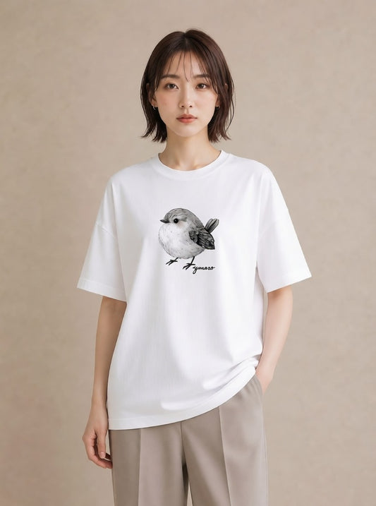プリントTシャツ レディース 桜文鳥 ペット 動物 イラスト アート風 ギフト 母の日 白T