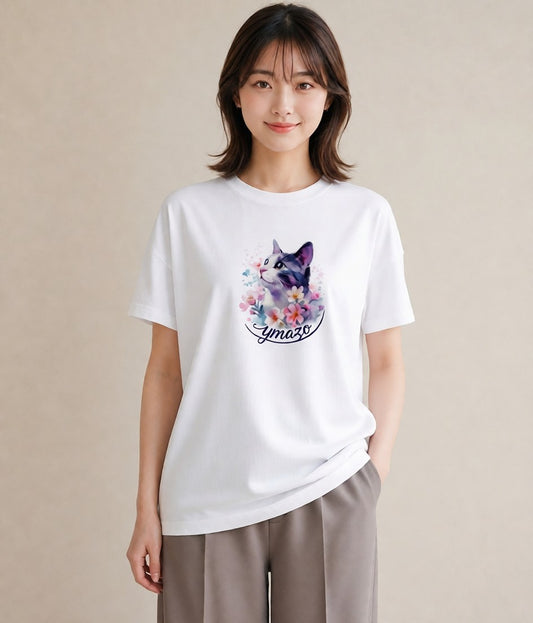 プリントTシャツ レディース 猫の手 猫 ねこ イラスト 手描き風 姉妹 送別ギフト 白T