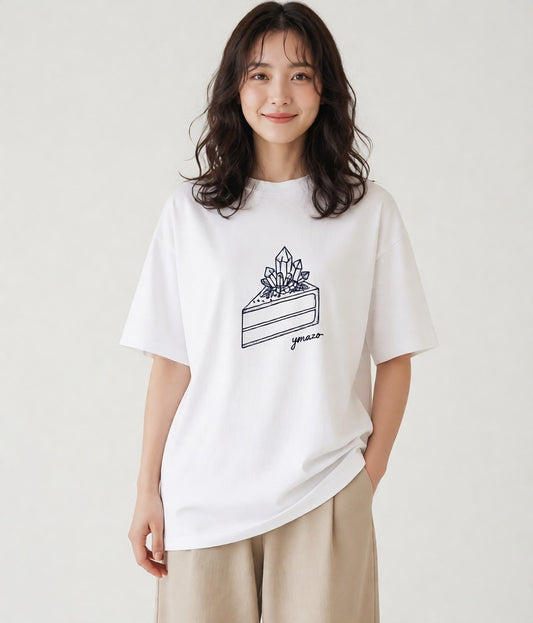 半袖Tシャツ レディース スイーツ お菓子 デザート イラスト ボタニカル カフェ服 クリスマス 白T