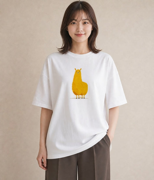 Tシャツ レディース アルパカ 動物 アニマル イラスト ゆるかわ ホワイトデー 春服 白T
