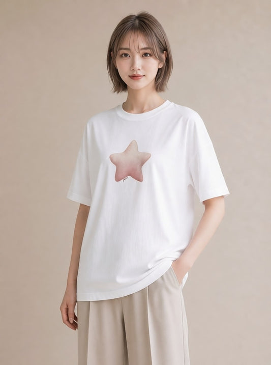 デザインTシャツ レディース ヒトデ 海の生き物 海 イラスト ラフ 週末コーデ 敬老の日 白T