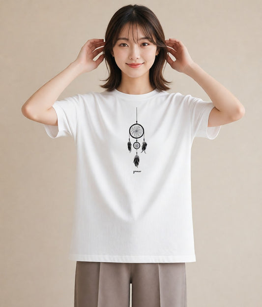 プリントTシャツ レディース 風鈴 ガラス 夏 ナチュラル アンティーク イラスト 可愛い 誕生日プレゼント 綿100 白T