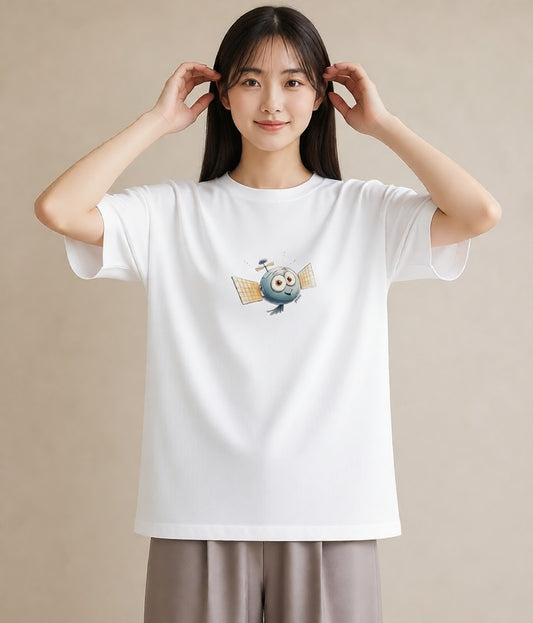 半袖Tシャツ レディース ホタル 昆虫 虫 イラスト シンプル 誕生日プレゼント 綿100 白T