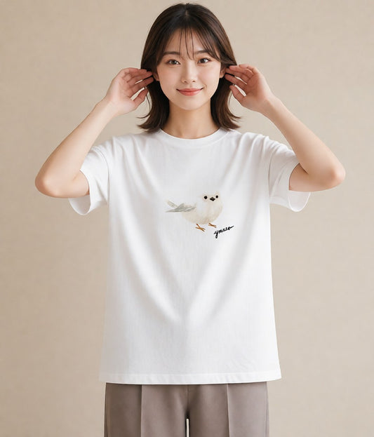 Tシャツ レディース マメルリハ ペット 動物 イラスト 淡色 旅行 母娘コーデ 白T